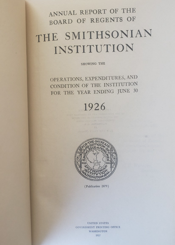 Annual Report of the Smithsonian Institute 1897, 1904,1915-1918,1922,1942, 1950 - Picture 13 of 19