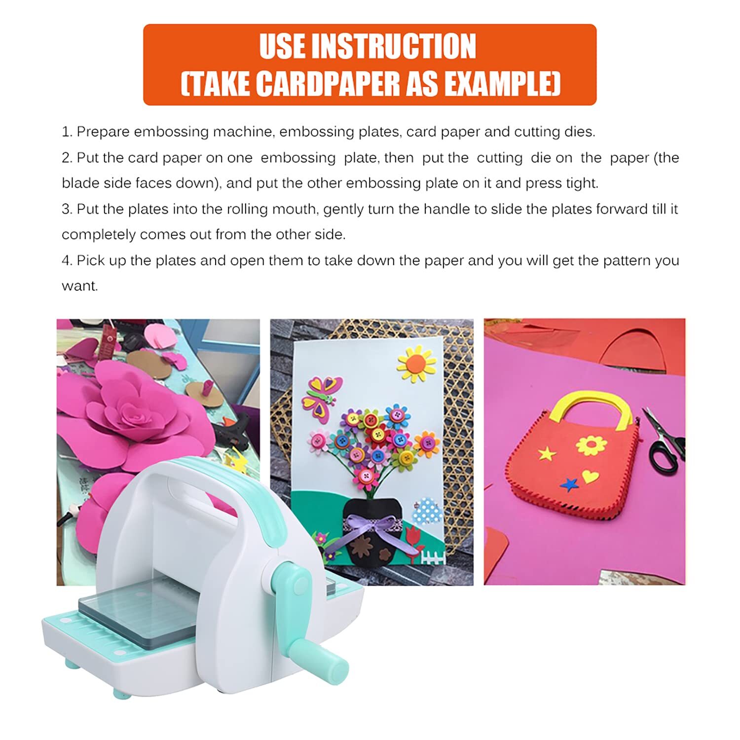 Portable Mini Die Cutting & Embossing Machine DIY Craft Die Cut for