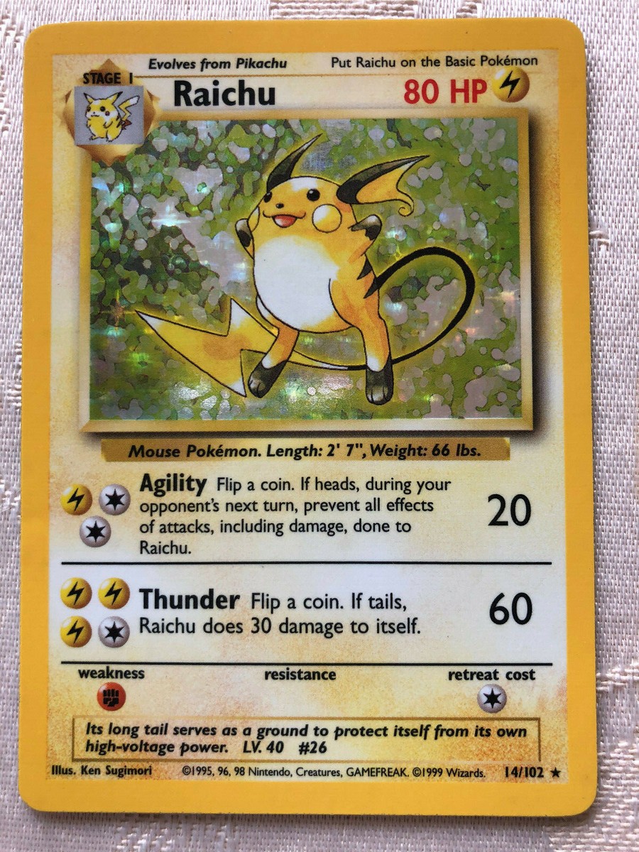 Pokemon Shadow Holo Raichu #14 | eBay