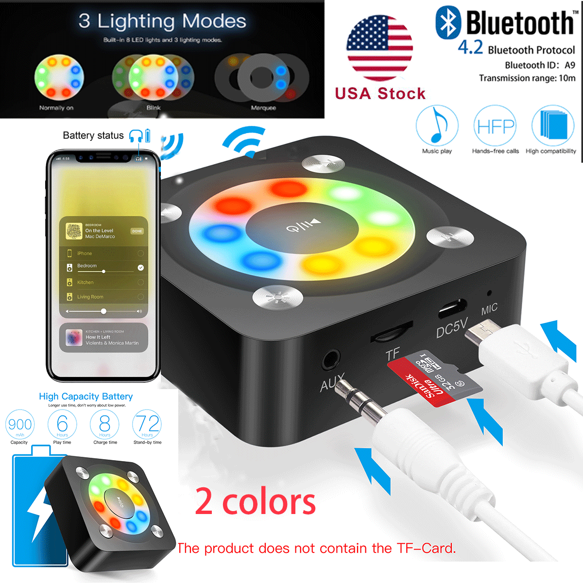 betron kbs08 wireless portable travel bluetooth speaker