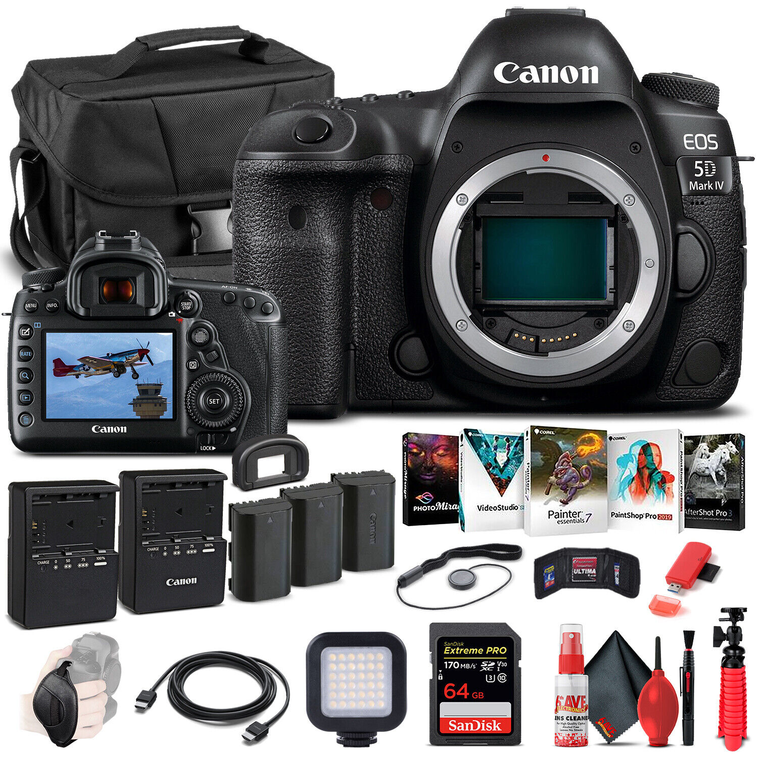 Canon EOS 5D Mark IV DSLR Camera Body Only 1483C002 - Advanced Bundle