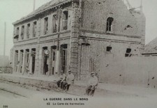 Vermelles France Postcard Early 1900s Rare Train Station War Damage 