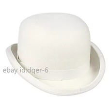 Derby Bowler 100 Wool Felt with Removable for Men Feather Fedora Hat