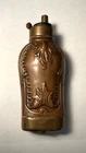 ANTIQUE CIVIL WAR ERA AMERICAN 3 WAY BLACK POWDER POCKET FLASK - SIDES EMBOSSED