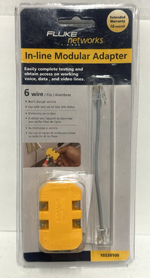NEW SEALED Fluke Networks 10220100 6 Wire In Line Modular Banjo Adapter