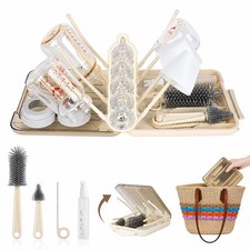 Travel Bottle Cleaner Kit, 6-in-1 Baby Bottle Brush Set with Silicone Brush