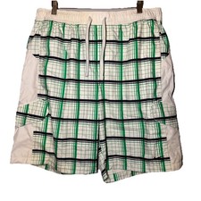 Nike Boardshorts Mens XXLarge Elastic Drawstring Plaid Cargo Pockets Swim Trunk