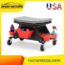 Rolling Mechanic Stool Creeper Detailing Seat Garage Shop Repair Tools Storage
