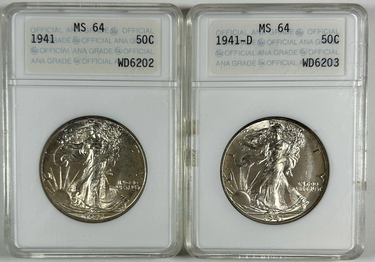 1941 Year Grade MS 64 Liberty Walking Half Dollars (1916-1947) for sale |  eBay