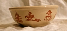 1949 WALLACE CHINA WESTERN 49er CHUCK WAGON CEREAL BOWL