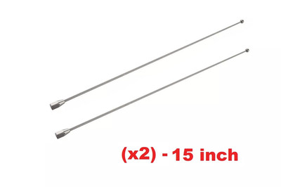 15'' 2-pack Stainless AM/FM/XM/CB Mast Antennas for Honda Goldwing GL1800 01-18