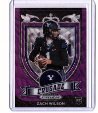 Zach Wilson RC 2021 Panini Prizm Draft Picks Crusade #168 Purple Wave
