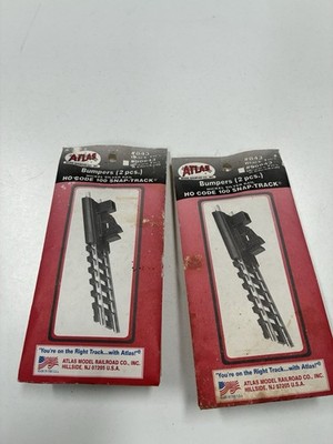 Atlas #843 HO Scale Code 100 Snap-Track Bumpers Lot of 2 Unused Original Pkg