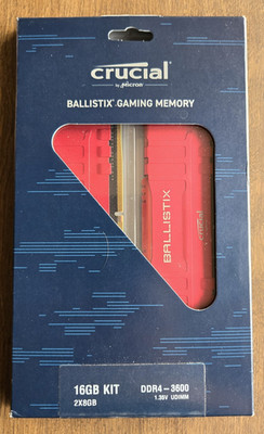 RED Crucial Ballistix 3600 DDR4 16GB (2x8GB) Desktop Gaming RAM - BL2K8G36C16U4R