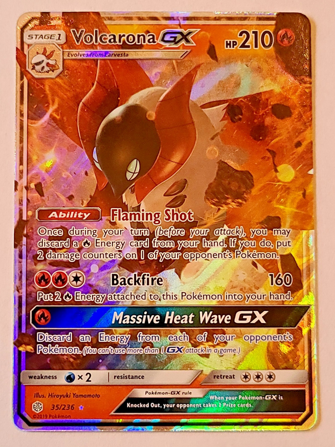 Pokemon TCG: Volcarona GX Cosmic Eclipse #35/236 Full Art MINT
