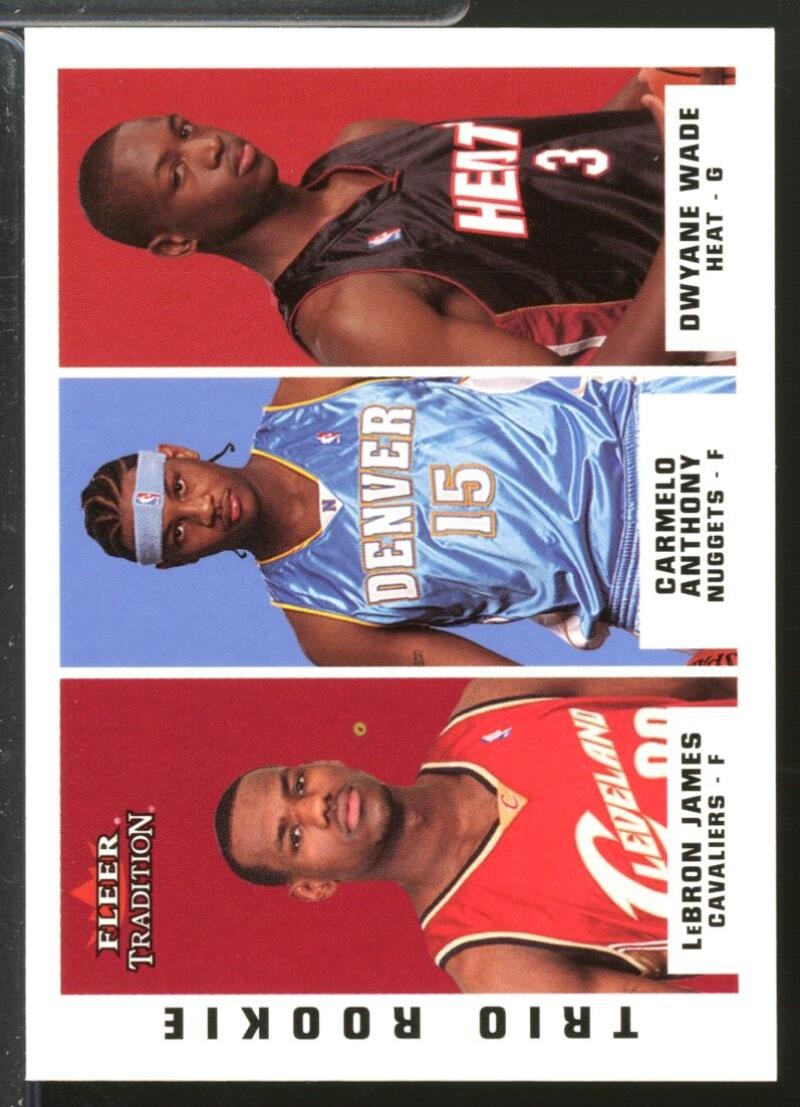 LeBron James 2003 Fleer Tradition #300 Trio Rookie (w/C. Anthony