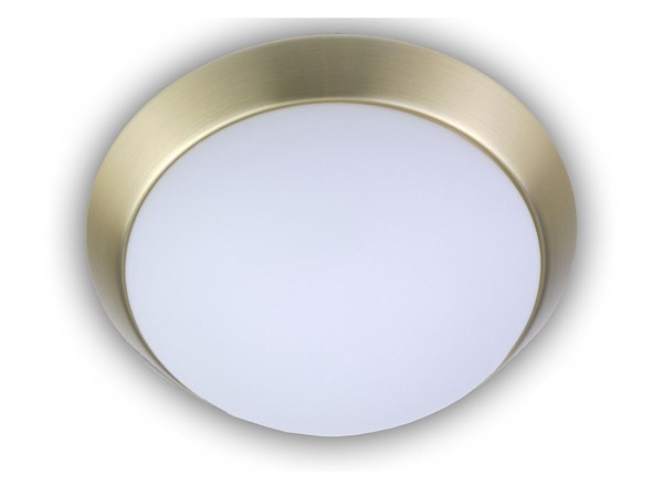 Decken Leuchte Opalglas Dekorring Messing Matt, Ø 35Cm BüRolampe KüChenlampe-image
