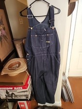 SEARS TOUGHSKINS DENIM BIB OVERALLS MEN'S 40x27 DENIM FARM RANCHWEAR UNION MADE