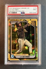 2024 Bowman Chrome Sapphire Leo de Vries Yellow /75 Top 5 Prospect! Low Pop!