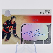 Ridly Greig Rookie Rink Gallery /25 Auto 💎 2023-24 THE CUP RGRG-V1 Ottawa