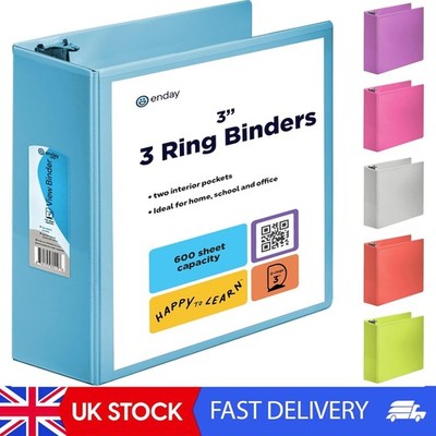 3 Zoll Ordner 3 Ringordner blau, schräger D-Ring 3'' Klarsichthülle mit 2