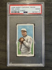 1909–11 T206 Red Ames Hands at Chest PSA 2 Sweet Caporal 150/30
