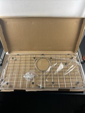 Serene Valley Sink Bottom Grid 25-1/8" x 12-7/8", Centered Drain with Corner ...