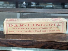 Unopened Box Contents Dar-Ling Oil Derry NH New Hampshire Quack Medicine Bottle