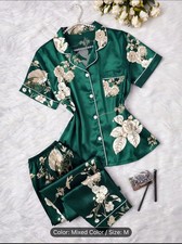 WOMEN PAJAMAS SET 2 PCS NIGHTGOWN NIGHTWEAR SET SOFT SMOOTH SIZE M