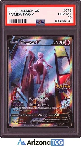 Pokemon 2022 Mewtwo V 072/078 Full Art Pokemon GO GEM MINT PSA 10