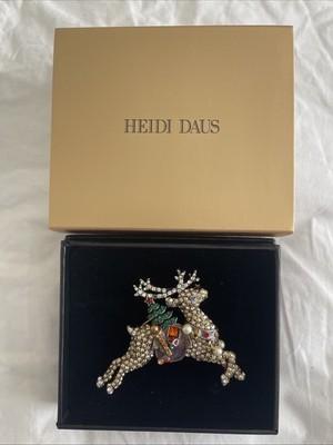 Authentic NIB Heidi Daus Christmas Reindeer Brooch Pin
