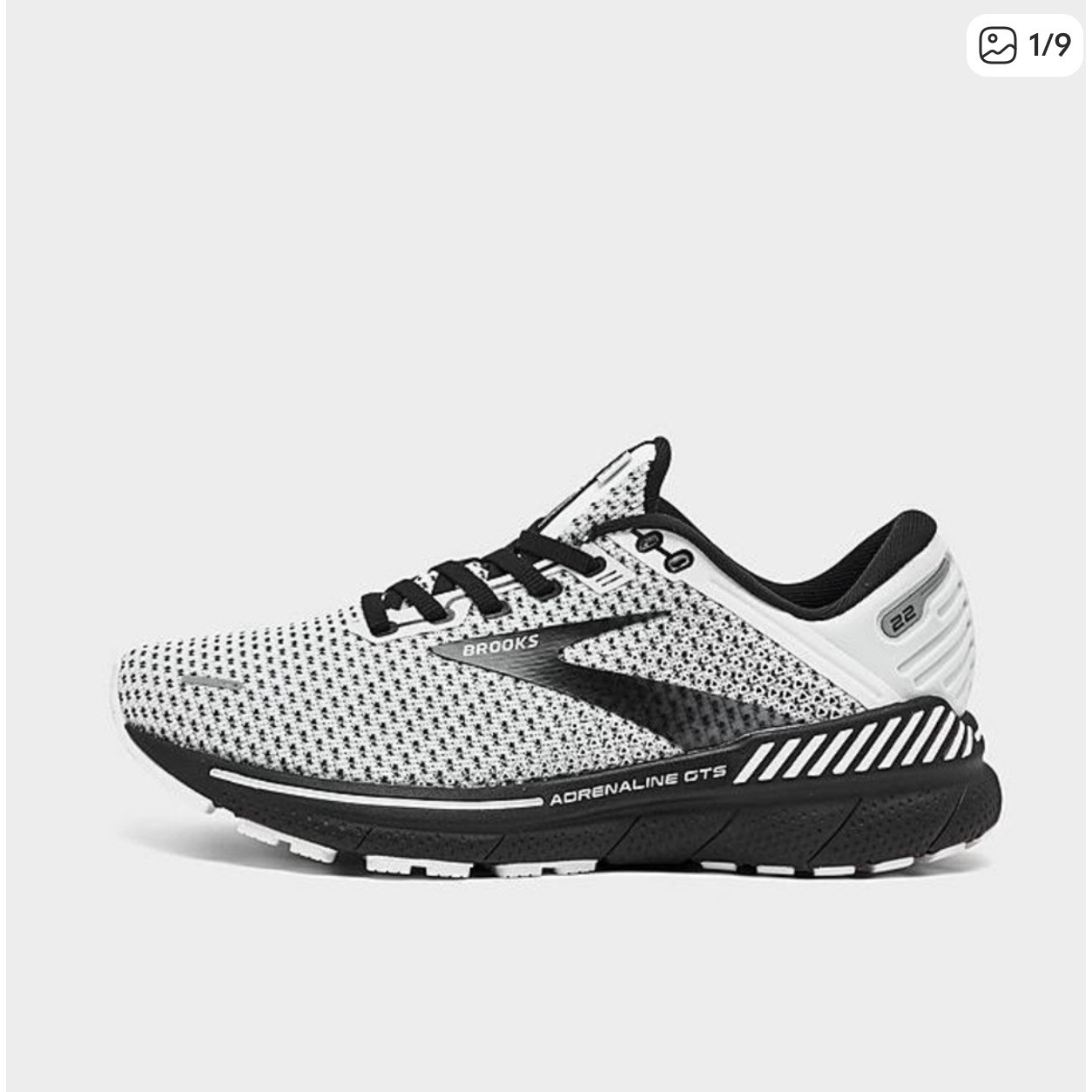 Brooks Adrenaline GTS 22 Women's Running Shoes White Black Grey Size 9.5