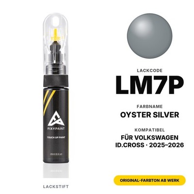 Touch Up Paint Pen For Volkswagen Id.Cross LM7P Oyster Silver Set Genuine Colour Accurate