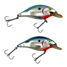 1/8 oz LUHR JENSEN BASS SPEED TRAP CHROME BLUE FISHING LURE x2 • FISHER LOT