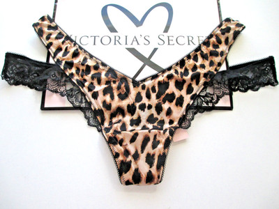 VICTORIA'S SECRET VERY SEXY High Leg Thong Panty S M L XL Leopard NWT Cutout VS