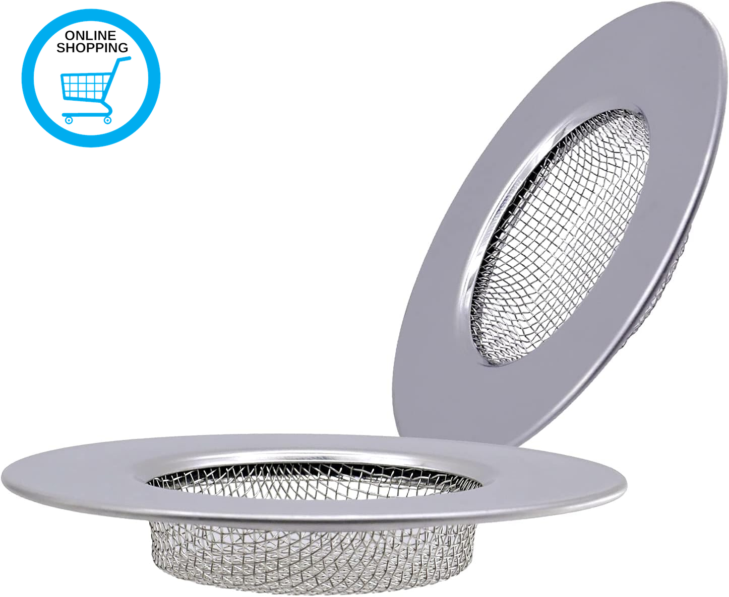 Stainless Steel Sink Strainer 2 Pcs  7.5Cm Dia. Bathroom Shower Hair Filter Kitc