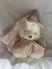 Orso bianco imbottito vintage 1999 in vestito