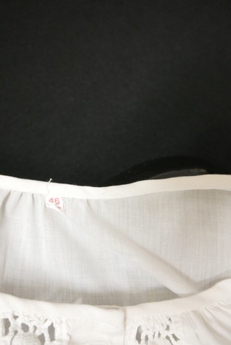 Gr.46 Dirndlbluse weiß Bluse für Dirndl Baumwollmischung mit Spitze B11206 - Bild 4 von 4