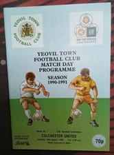 Yeovil Town gegen COLCHESTER UTD VAUXHALL CONFERENCE 18. AUGUST 1990 POST INKL.