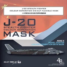 Galaxy D48063 J-20 STEALTH FIGHTER COLOUR SEPARATION DIE-CUT FLEXIBLE MASK