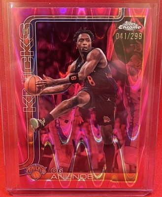 2025-26 Topps Chrome OG Anunoby Pink Refractor /299 #43 New York Knicks