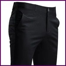 Men's Suit Pants Stretch Smart Casual Trousers Pocket Solid Color Straight