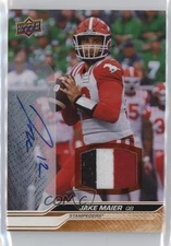 2024 Upper Deck CFL Game Patch Auto /99 Jake Maier #3 Patch Auto