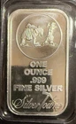 Silvertowne 1 OZ .999 Fine Silver Prospector Bar Encapsuled/Sealed Uncirculated