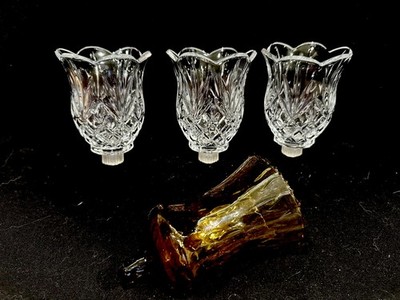 Four (4) Homco Home Interiors  Starlite Tulip Sconce Votive Peg Candle Holder
