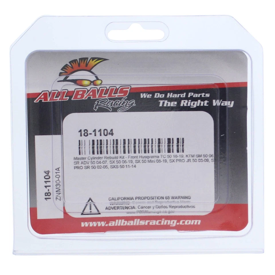 All Balls Master Cylinder Rebuild Kit (18-1104) For KTM SM 50 06 SX 50 06-19 - Image 4 of 4