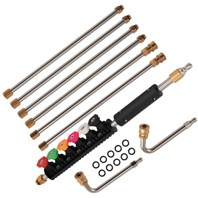 #ad #ad Pressure Washer Spray Lance 4000PSI 6 Nozzle Tips Curved Rod Extension Kit $29.00