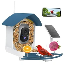Bird Feeder with Camera,AI Identify Birds Species,Smart Bird Camera Navy Blue