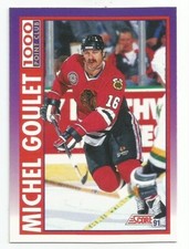 MICHEL GOULET 1991-92 SCORE 1000 POINT CLUB CARD NM-MT+ CONDITION
