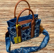 Wrangler Bag Denim Blue Tote Bag Distressed Handbag Crossbody Canvas Mini Tote